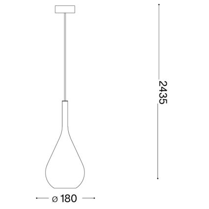 Ideal Lux - Lampa wisząca na lince KALIQUE 1xE27/42W/230V śr. 18 cm przydymiona miedziana