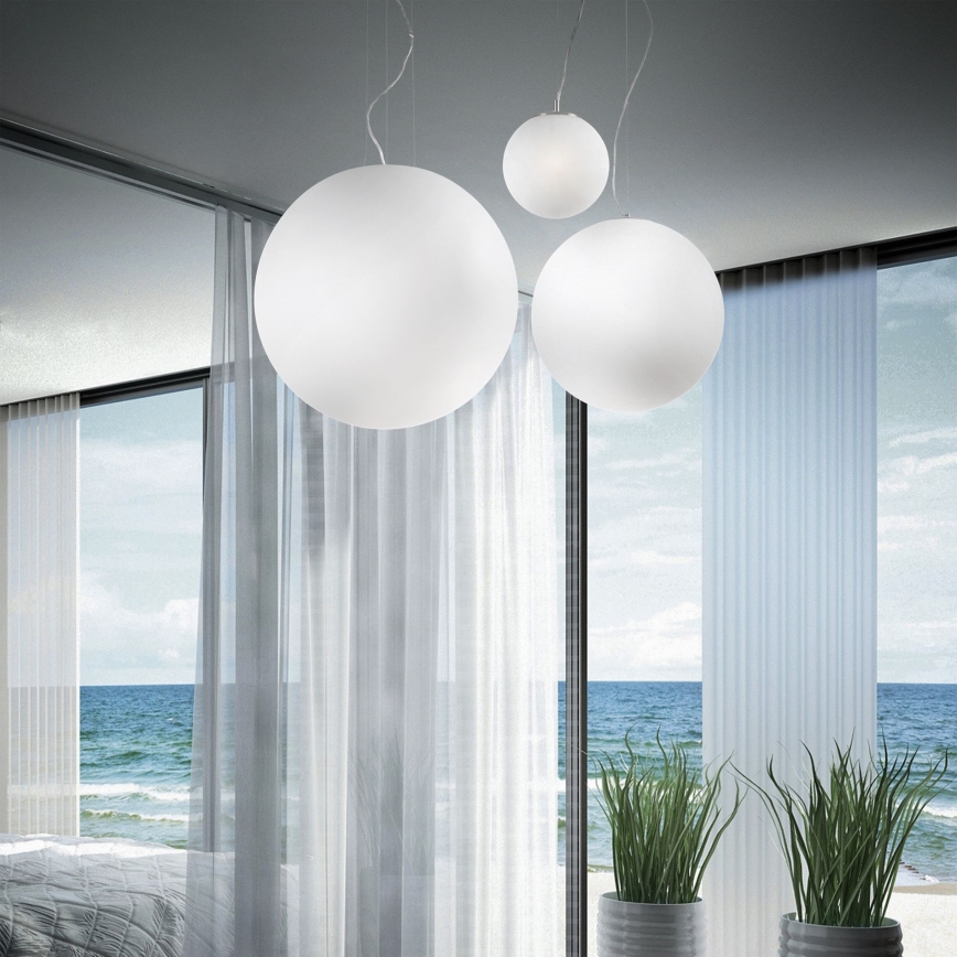 Ideal Lux - Lampa wisząca na lince MAPA 1xE27/42W/230V śr. 40 cm biała