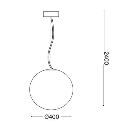 Ideal Lux - Lampa wisząca na lince MAPA 1xE27/42W/230V śr. 40 cm biała