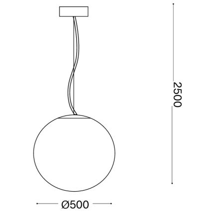 Ideal Lux - Lampa wisząca na lince MAPA 1xE27/42W/230V, śr. 50 cm, biała