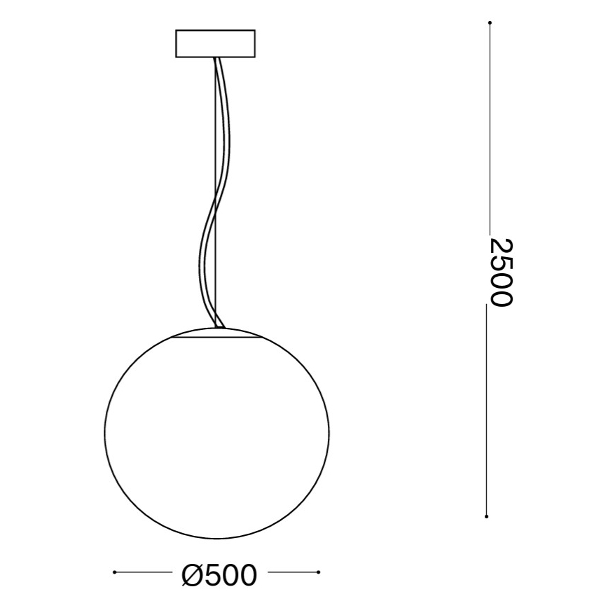 Ideal Lux - Lampa wisząca na lince MAPA 1xE27/42W/230V, śr. 50 cm, biała