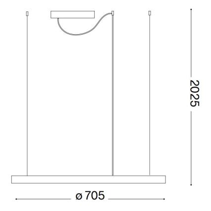 Ideal Lux - Żyrandol na lince ORACLE SLIM LED/37W/230V 2700K CRI 90 śr. 70 cm czarny