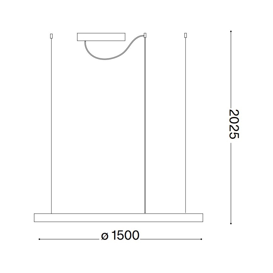 Ideal Lux - Lampa wisząca LED na przewodzie ORACLE SLIM LED/29W/230V 2700K CRI 90 śr. 50 cm czarna