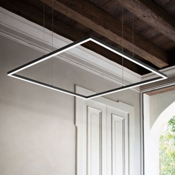 Ideal Lux - Lampa wisząca na linkach LED ORACLE SLIM LED/53W/230V 3000K CRI 90 90x90 cm czarna