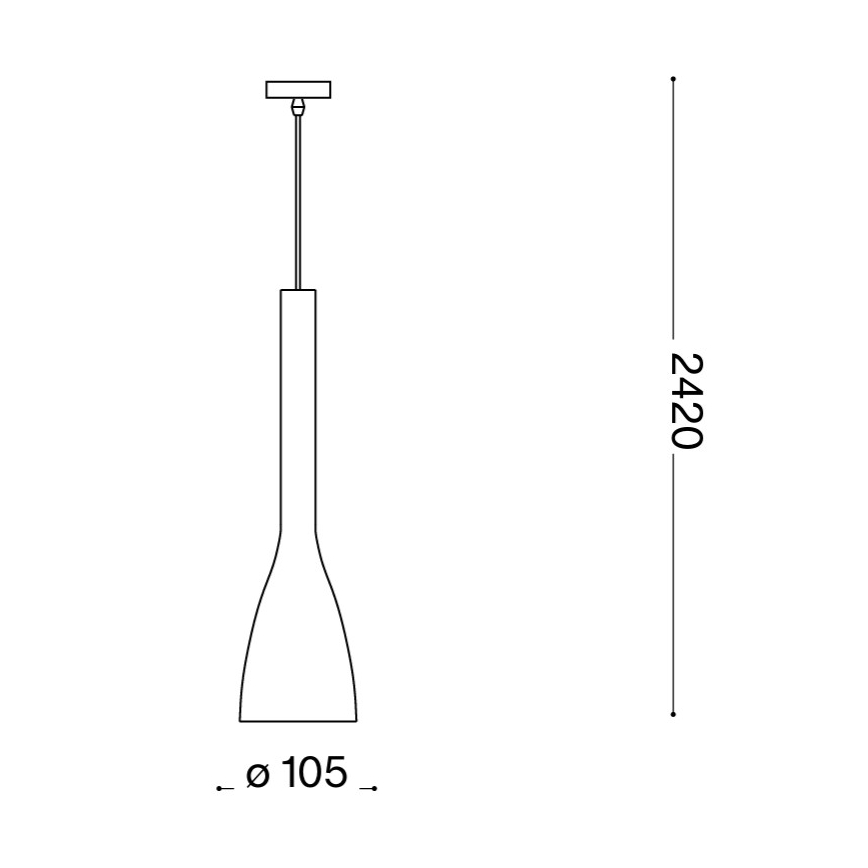 Ideal Lux - Lampa wisząca na linkę FLUT 1xE14/40W/230V, średnica 10,5 cm, czarna
