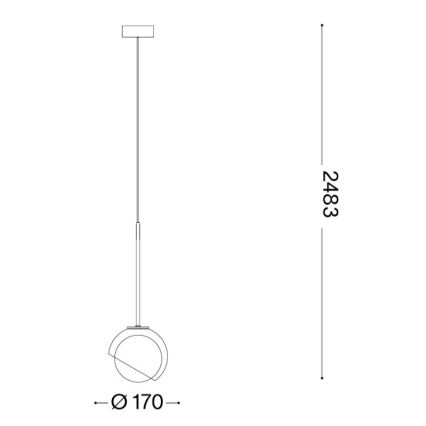 Ideal Lux - Lampa wisząca na przewodzie BLOOM 1xE27/42W/230V śr. 17 cm czarna