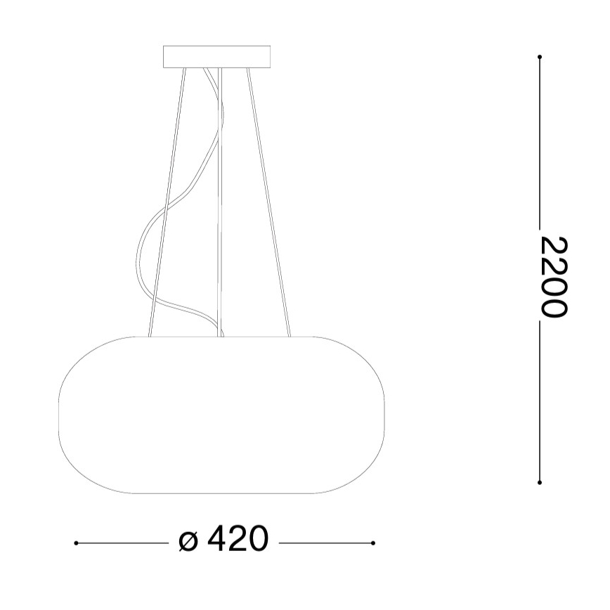 Ideal Lux - Lampa wisząca na przewodzie ULISSE 3xE27/60W/230V śr. 42 cm biała