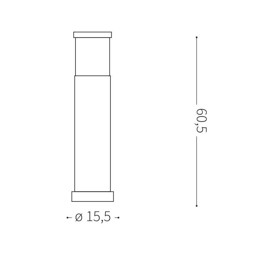 Ideal Lux - Lampa zewnętrzna 1xE27/42W/230V 60 cm IP44 antracyt
