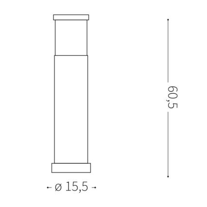 Ideal Lux - Lampa zewnętrzna 1xE27/42W/230V 60 cm IP65 antracyt