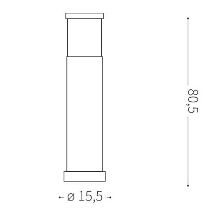 Ideal Lux - Lampa zewnętrzna 1xE27/42W/230V 80 cm IP44 antracyt