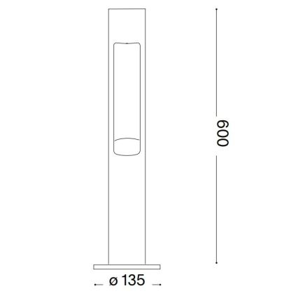 Ideal Lux - Lampa zewnętrzna ACQUA 1xG9/15W/230V 60 cm IP44 brązowy
