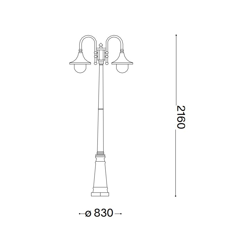 Ideal Lux - Lampa zewnętrzna CIMA 2xE27/52W/230V 216 cm IP43 brązowe