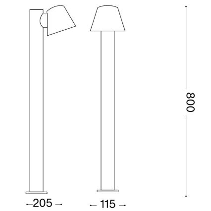 Ideal Lux - Lampa zewnętrzna GAS 1xGU10/35W/230V 80 cm IP43 brązowa