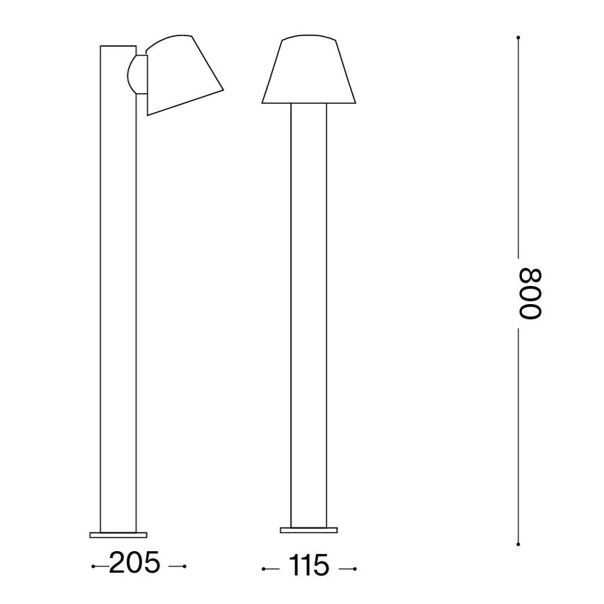 Ideal Lux - Lampa zewnętrzna GAS 1xGU10/35W/230V 80 cm IP43 brązowa
