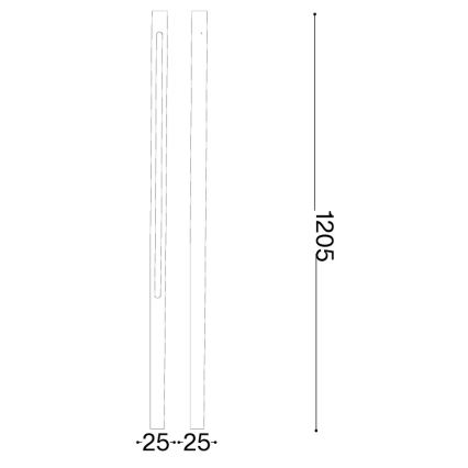 Ideal Lux - Lampa zewnętrzna LED JEDI LED/19W/230V 120 cm CRI 90 IP65 antracyt