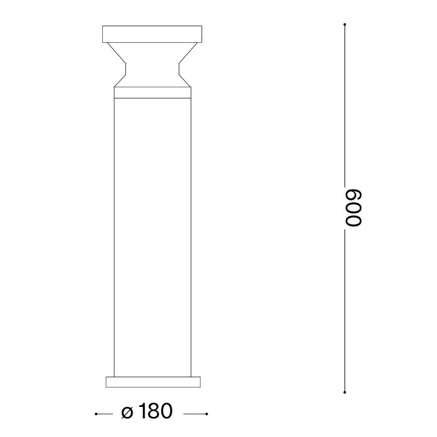 Ideal Lux - Lampa zewnętrzna TORRE 1xE27/15W/230V 60 cm IP65 antracyt