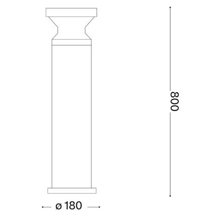 Ideal Lux - Lampa zewnętrzna TORRE 1xE27/15W/230V 80 cm IP65 antracyt