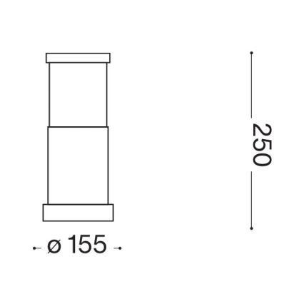 Ideal Lux - Lampa zewnętrzna TRONCO 1xE27/42W/230V 25 cm IP65 czarna