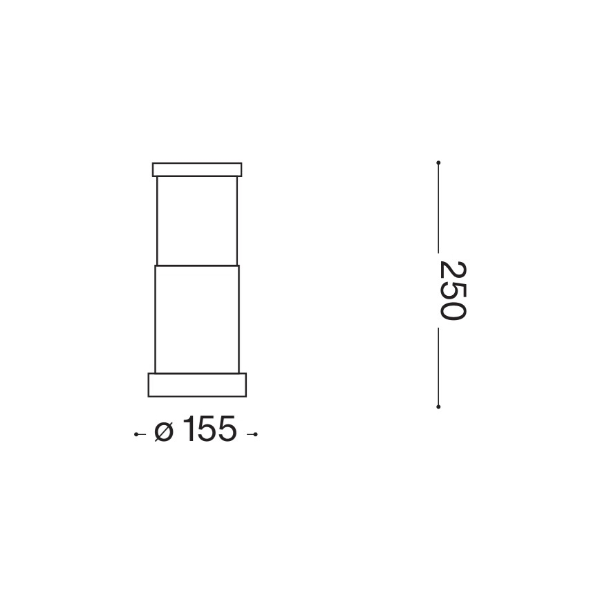 Ideal Lux - Lampa zewnętrzna TRONCO 1xE27/42W/230V 25 cm IP65 czarna