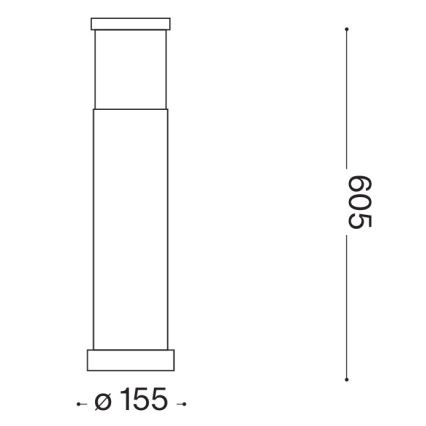 Ideal Lux - Lampa zewnętrzna TRONCO 1xE27/42W/230V 60 cm IP65 szara