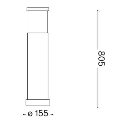 Ideal Lux - Lampa zewnętrzna TRONCO 1xE27/42W/230V 80 cm IP65 brązowa
