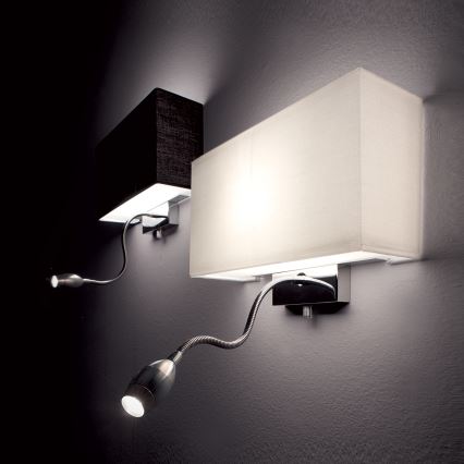 Ideal Lux - LED elastyczna lampa ścienna HOTEL 1xE27/60W/230V + LED/1,5W/230V