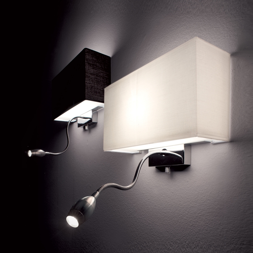Ideal Lux - LED elastyczna lampa ścienna HOTEL 1xE27/60W/230V + LED/1,5W/230V