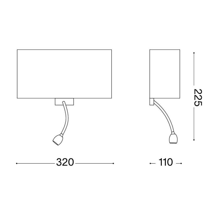 Ideal Lux - LED elastyczna lampa ścienna HOTEL 1xE27/60W/230V + LED/1,5W/230V