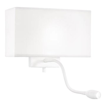 Ideal Lux - LED Elastyczny kinkiet HOTEL 1xE27/60W/230V + LED/1,5W biały