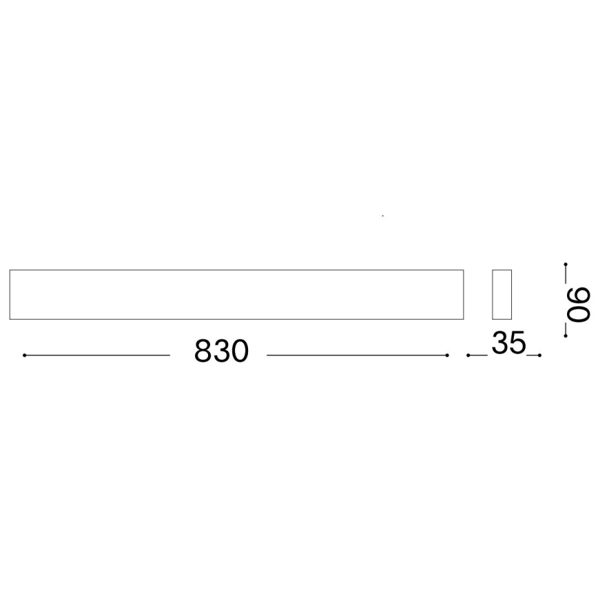 Ideal Lux - LED Kinkiet DELTA LED/30W/230V 3000K 83 cm CRI 90 czarny