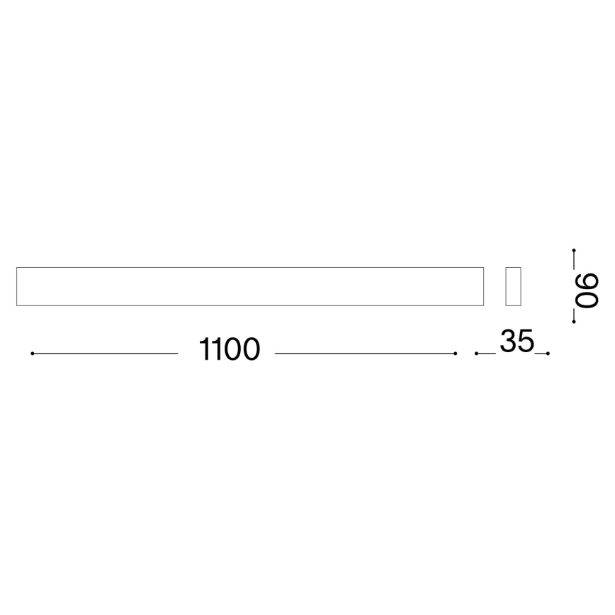 Ideal Lux - LED Kinkiet DELTA LED/37W/230V 4000K 110 cm CRI 90 czarny