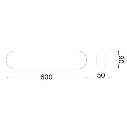 Ideal Lux - LED Kinkiet ECHO LED/30W/230V 60 cm CRI 90 czarny