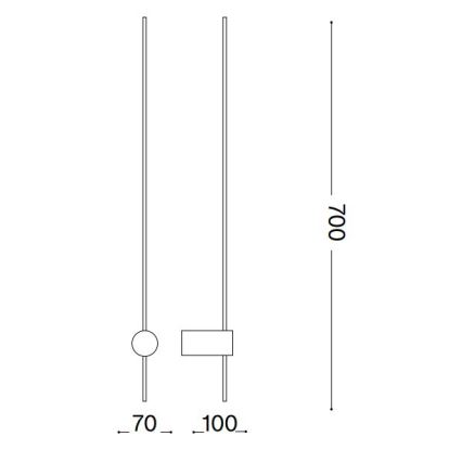 Ideal Lux - LED Kinkiet ESSENCE LED/12W/230V 4000K 70 cm CRI 90 czarny