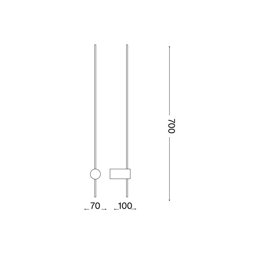 Ideal Lux - LED Kinkiet ESSENCE LED/12W/230V 4000K 70 cm CRI 90 czarny