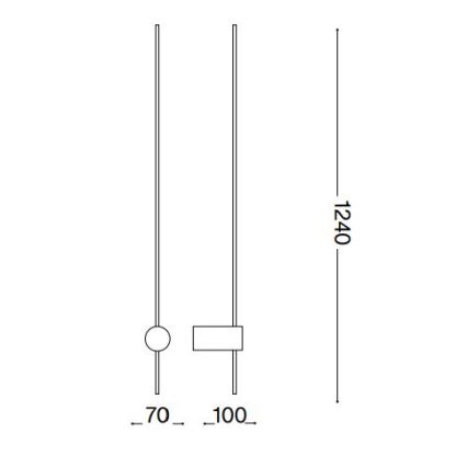 Ideal Lux - LED Kinkiet ESSENCE LED/19W/230V 2700K 124 cm CRI 90 czarny