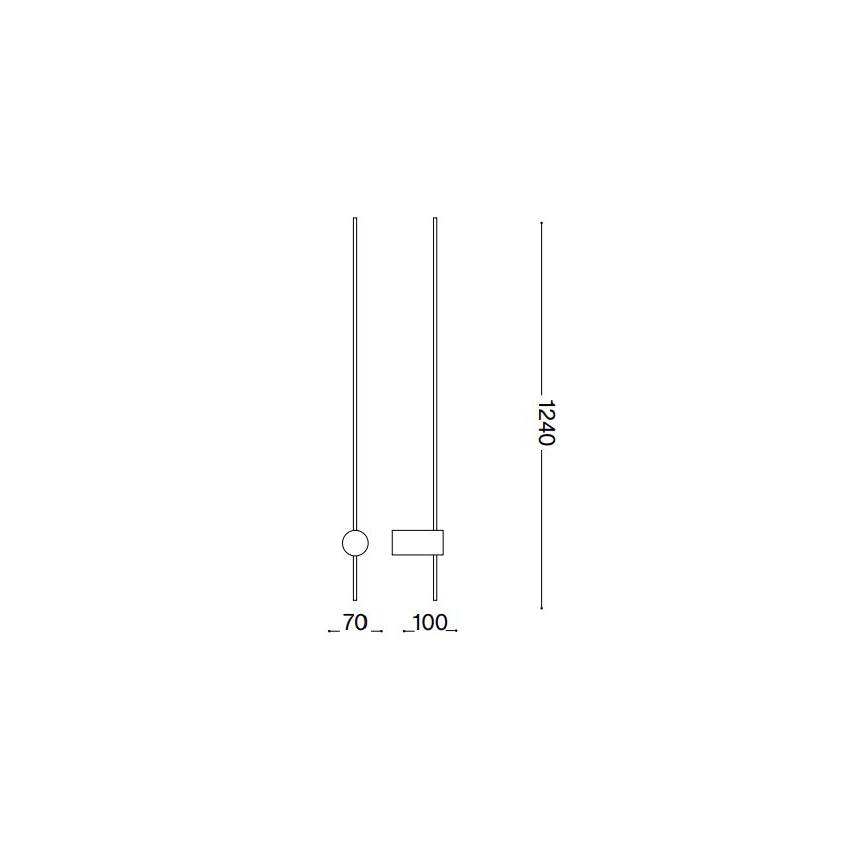 Ideal Lux - LED Kinkiet ESSENCE LED/19W/230V 2700K 124 cm CRI 90 czarny