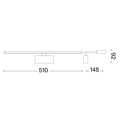 Ideal Lux - LED Kinkiet galeryjka ALMA LED/12,5W/230V 51 cm CRI 90 złoty