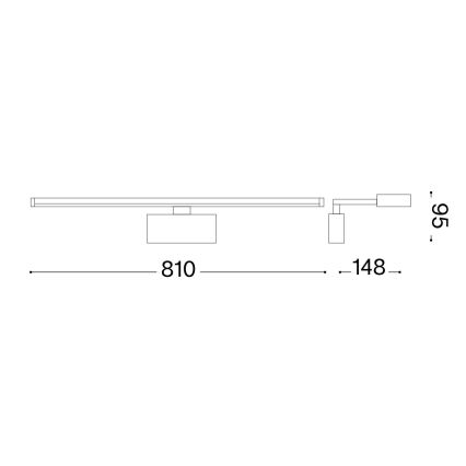 Ideal Lux - LED Kinkiet galeryjka ALMA LED/18W/230V 81 cm CRI 90 złoty