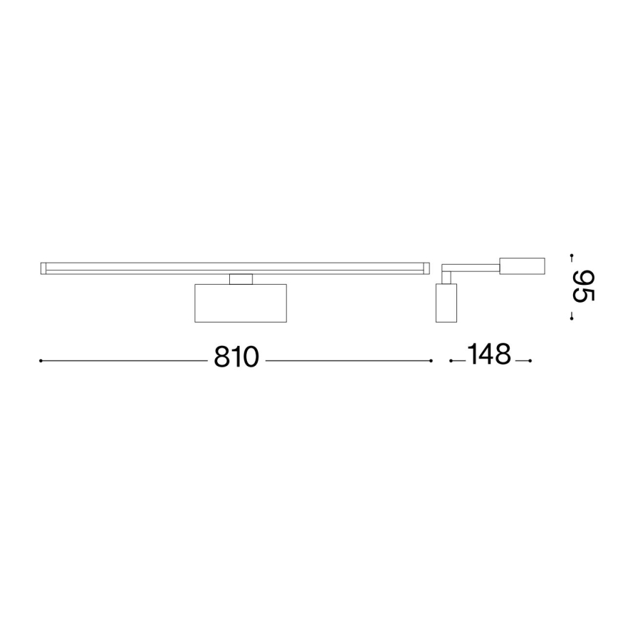 Ideal Lux - LED Kinkiet galeryjka ALMA LED/18W/230V 81 cm CRI 90 złoty