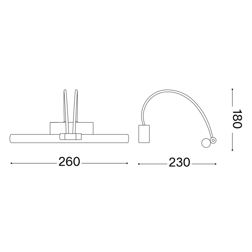 Ideal Lux - LED Kinkiet galeryjka BOW LED/3,5W/230V 26 cm CRI 90 złoty