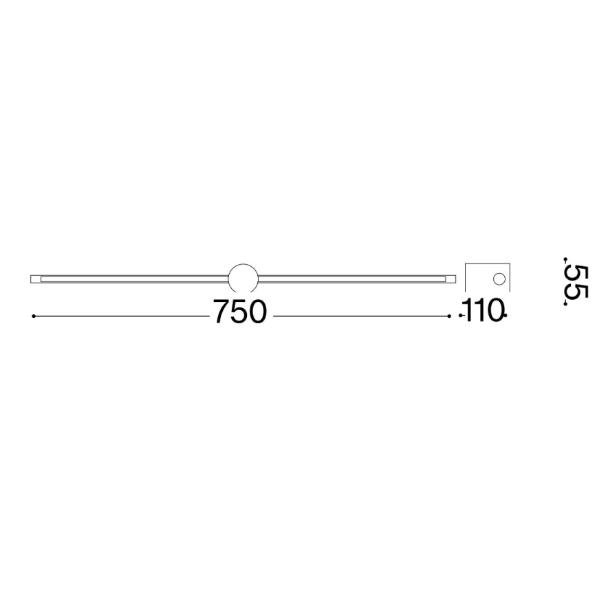 Ideal Lux - LED Kinkiet galeryjka FILO LED/13W/230V 75 cm CRI 90 czarny