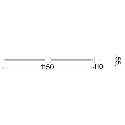 Ideal Lux - LED Kinkiet galeryjka FILO LED/16W/230V 115 cm CRI 90 mosiądz