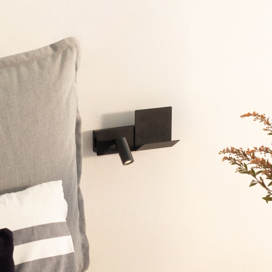 Ideal Lux - LED Kinkiet KOMODO LED/4,5W/230V USB CRI 90 czarny