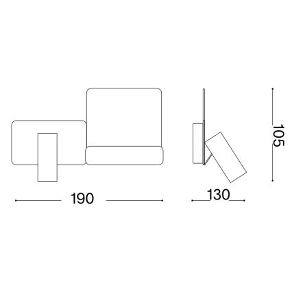 Ideal Lux - LED Kinkiet KOMODO LED/4,5W/230V USB CRI 90 czarny