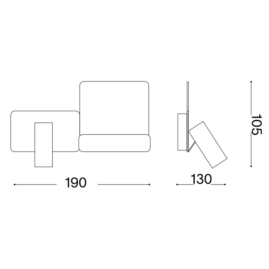Ideal Lux - LED Kinkiet KOMODO LED/4,5W/230V USB CRI 90 czarny