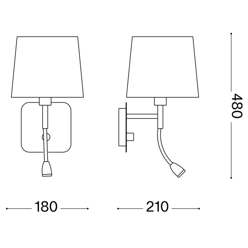 Ideal Lux - LED Elastyczny kinkiet NORDIK 1xE14/40W + LED/1,5W/230V