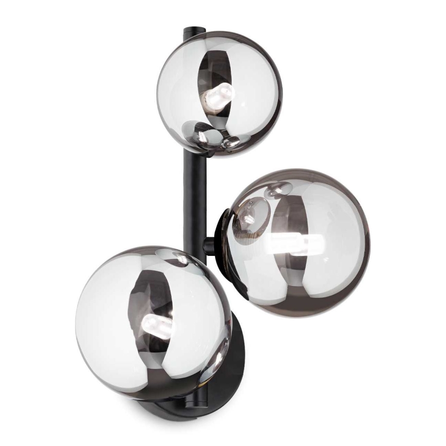 Ideal Lux - LED Kinkiet PERLAGE 3xG9/3W/230V czarny/dymny