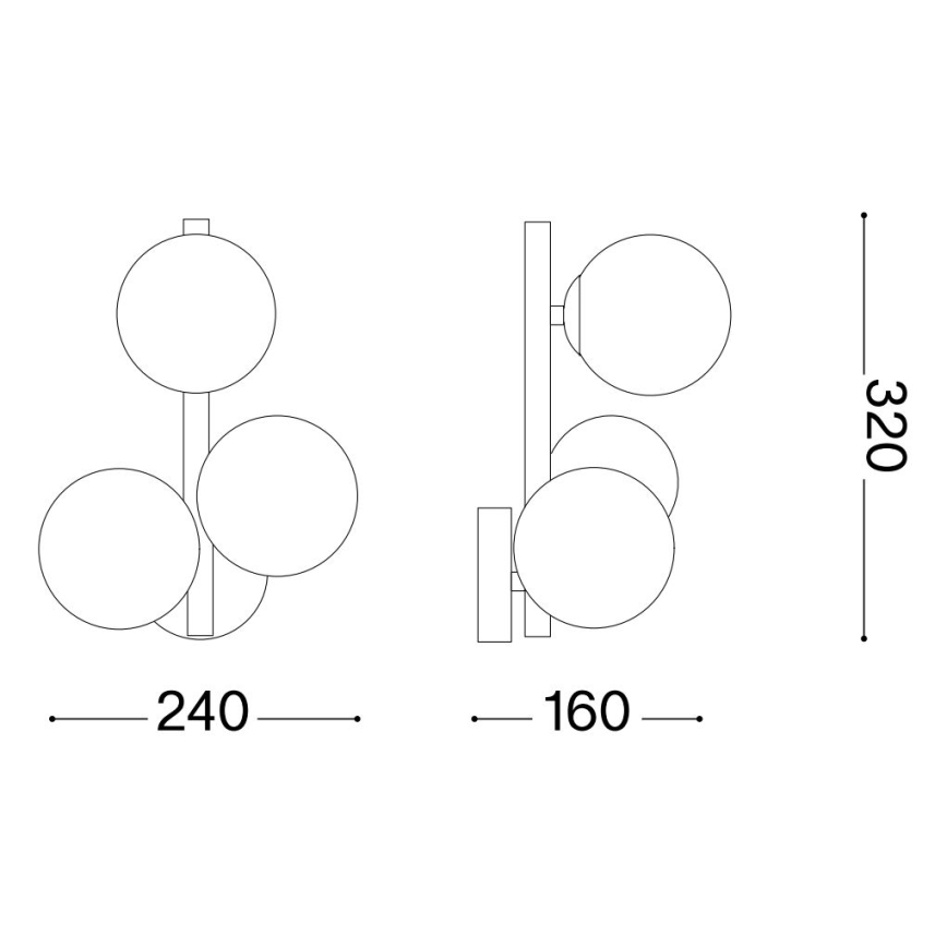 Ideal Lux - LED Kinkiet PERLAGE 3xG9/3W/230V czarny/dymny