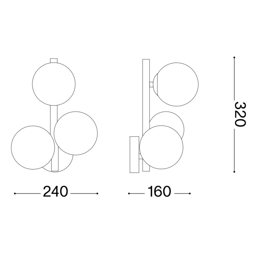 Ideal Lux - LED Kinkiet PERLAGE 3xG9/3W/230V złoty/dymny