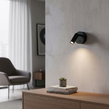 Ideal Lux - LED Kinkiet punktowy BEAN LED/3W/230V CRI 90 czarny